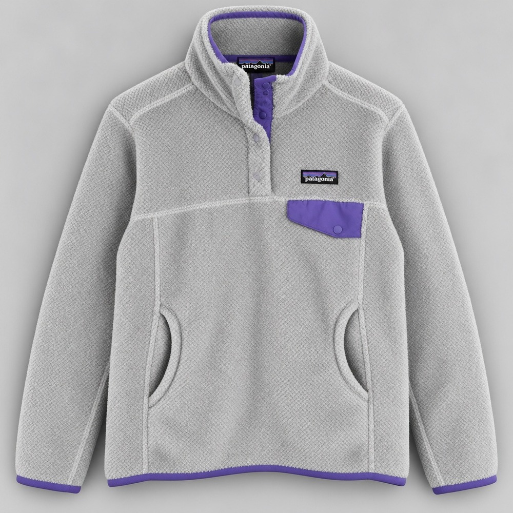 Patagonia Re-Tool Snap-T Fleece Pullover Grey Purple Womens Small 25442